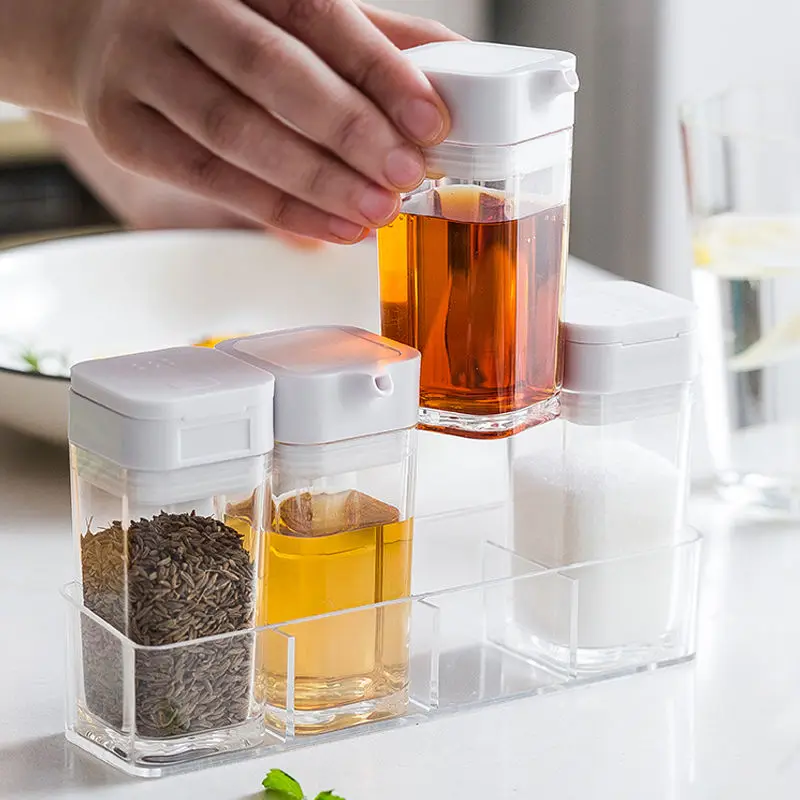 

Obelix Household Kitchen Seasoning Box Jar Transparent Oil Salt Pepper Spice Sprayer Storage Container Spice Cumin Bottle Tank