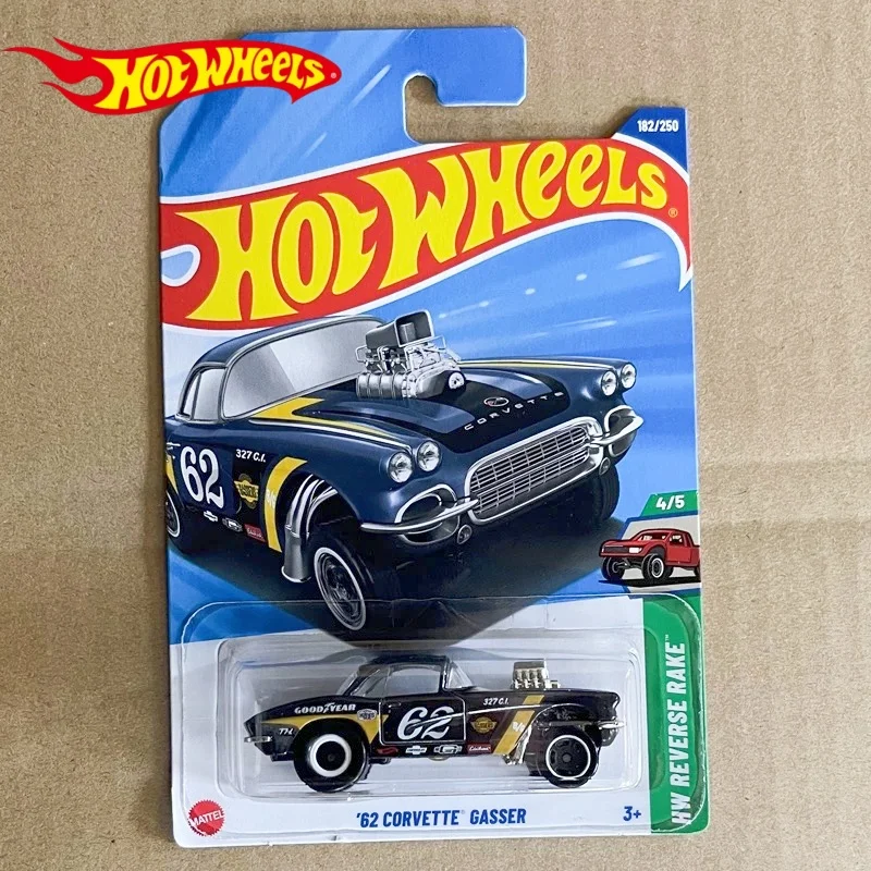 

Original Hot Wheels 2025 J Case Super Treasure Hunt '62 Corvette Gasser Collectible 1:64 Diecast Vehicle Model Cars Toys