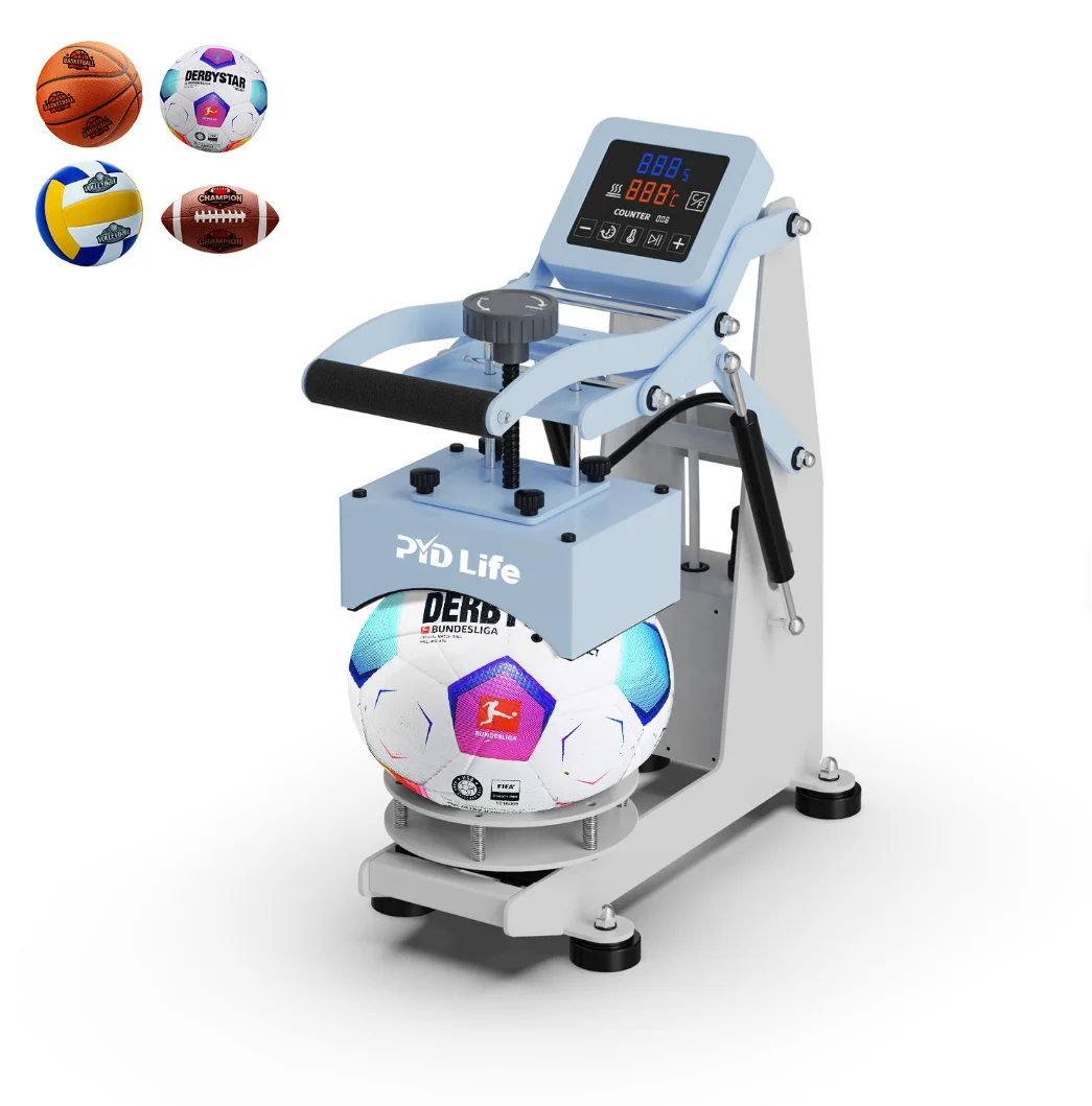 

Custom Logo Ball Heat Press Sublimation Printing on Football Basketball Volleyball Heat Transfer Machine