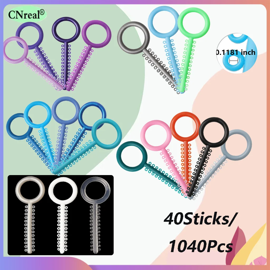 

40Sticks Dental Ortho Elastic Ligature Ties Brackets Braces Colorful Bands Elastomeric Ring Dentistry Treatment Materials Tools