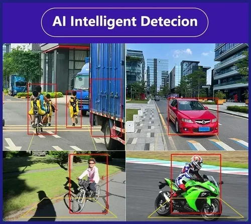 Imagen 2 del producto Grabadora DVR para coche de 4 canales de 10,36 pulgadas, Monitor de alarma BSD con Radar de punto ciego inteligente con 1080P AHD, 4 cámaras de respaldo para camión y autobús