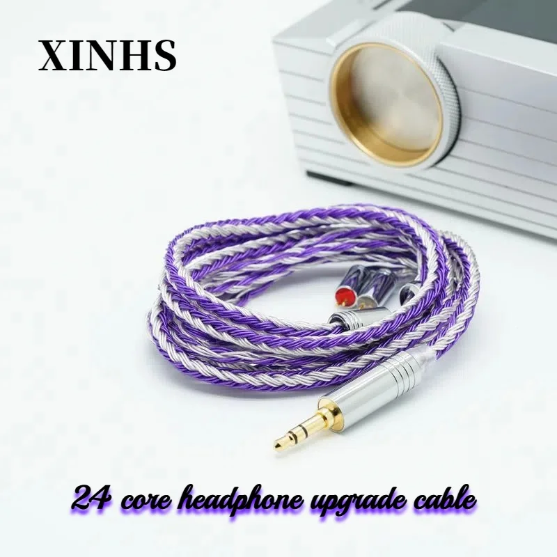 

XINHS XH12 24-жильный фиолетово-серебристый монокристаллический медный посеребренный кабель для наушников подходит для всех видов наушников