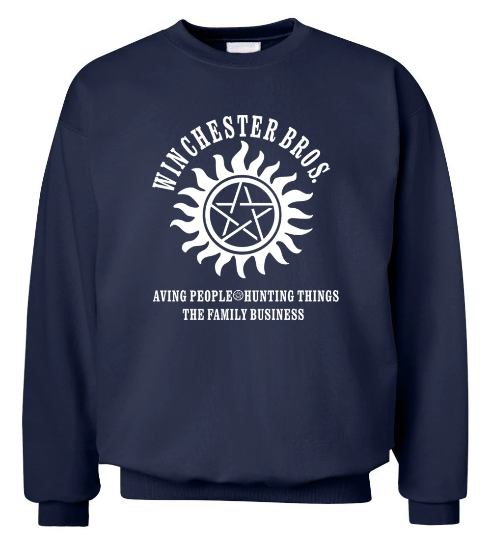 Hot sale Supernatural Winchester Bros men sweatshirt 2023 new fall winter style casual men hoodies  hipster hip hop streetwear