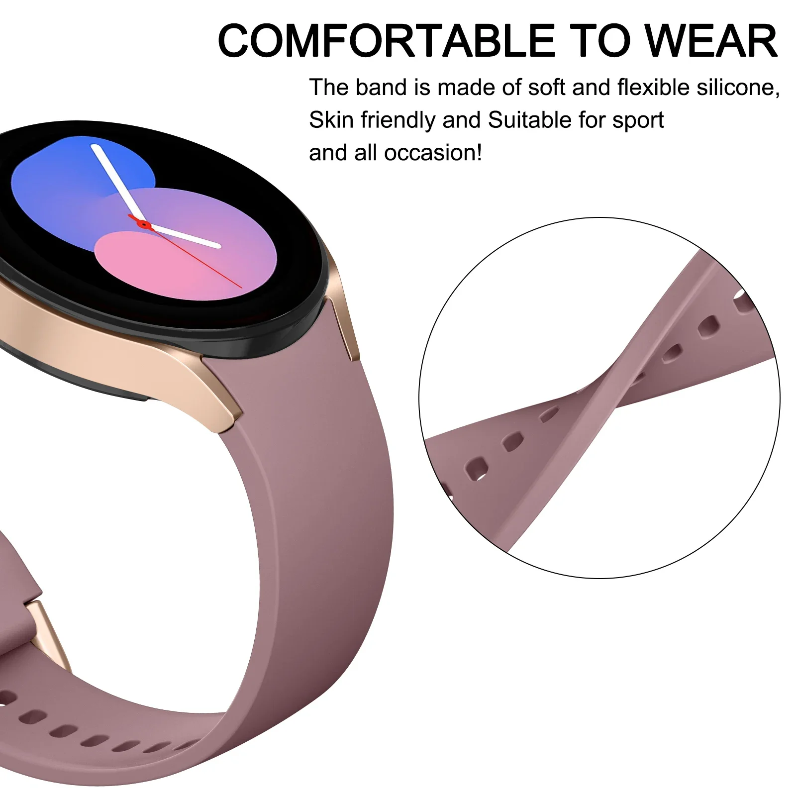 Correa de silicona sin huecos para Samsung Galaxy Watch 4, pulsera de 40mm y 44mm para Galaxy Watch 4 Classic de 42mm y 46mm