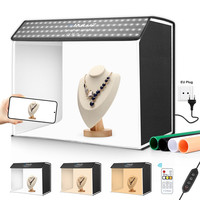 60 x 40cm Photo Softbox LED Light box Dimming Folding Portable Photography Studio Shooting Tent Box Kit with 6 Colors Backdrops
