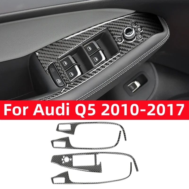 

Для Audi Q5 2010-2017 аксессуары модификация из углеродного волокна интерьер автомобиля окна панель управления отделка рамка Декор крышка наклейка