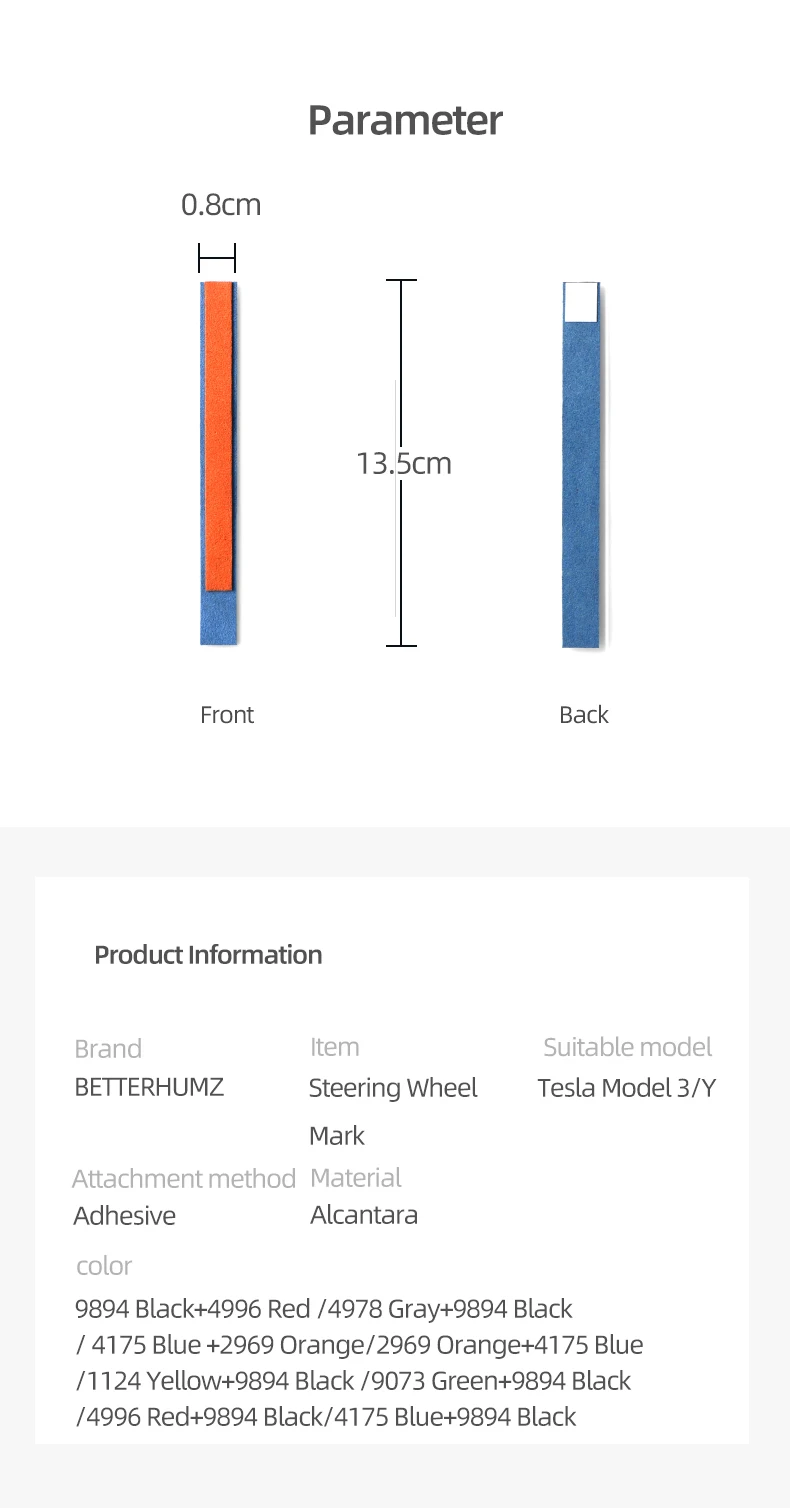 Für Tesla BMW Mercedes Audi Porsche Volkswagen Toyota Honda Made aus Alcantara Auto Lenkrad Top Center Marker Zubehör – Detail 11