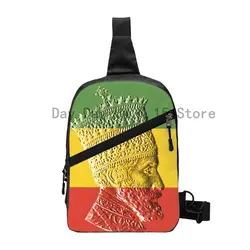 Custom Haile Selassie King Ethiopia Jah Rastafari Sling Bags Men Fashion Shoulder Chest Crossbody Backpack Traveling Daypack