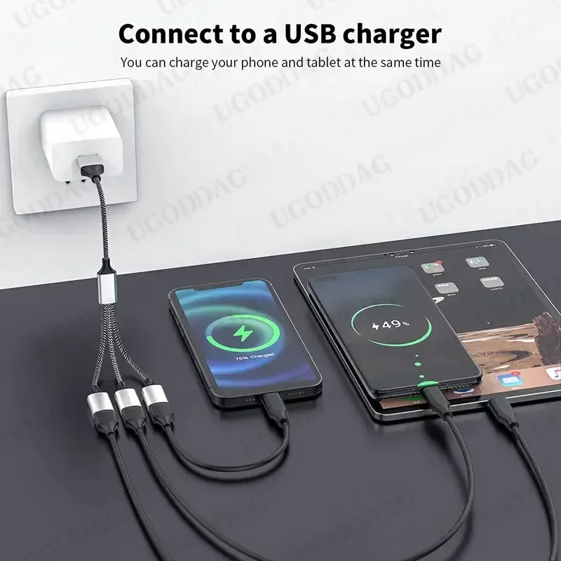 Portable USB A To 3 USB A 2.0 Female OTG Adapter For Huawei P50 Samsung Xiaomi PC Tablet HUB Splitter Extension Connecter Cable