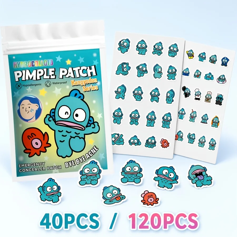 Patch anti-acné Sanrio Clownfish, patch correcteur hydrocolloïde, décoration faciale mignonne, adapté à tous les types de peau, 40/120 pièces