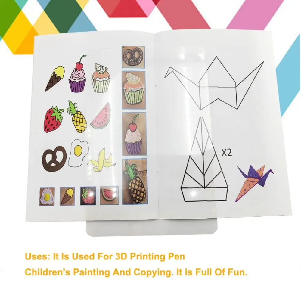 22/40 Patterns 3D Printing Pen Drawing Book Clear Plate Thick Paper 3D Pen Paint Album Handmade Crafts Painting Template