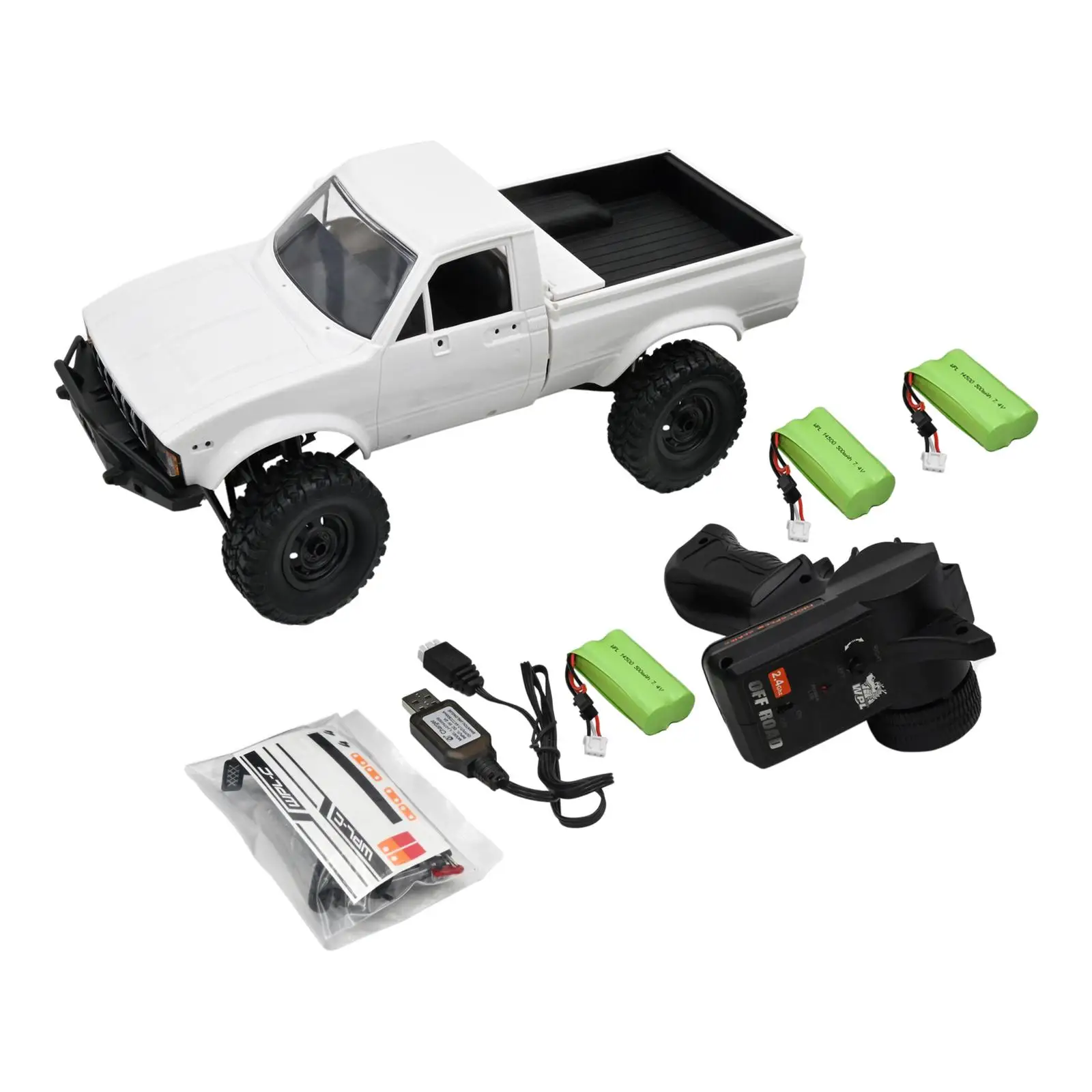 Hobby Grade RC Truck 4WD Semi Tank Buggy Car 1/16 Scale White Plastic Crawler Vehicle for Kids Gifts