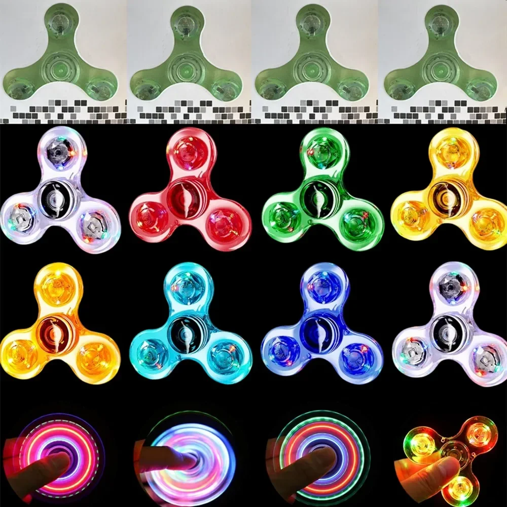 Crystal LED Luminous Fidget Spinner Kids Birthday Party Wedding Guest Gift Souvenir Kindergarten School Carnival Reward