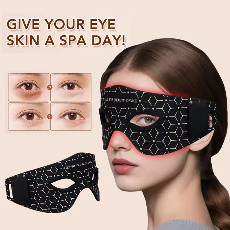 LED 눈 마사지 마스크 레드 라이트 테라피 눈 밑 지방 및 다크서클 제거 630nm & 850nm 파장 홈케어 뷰티 디바이스