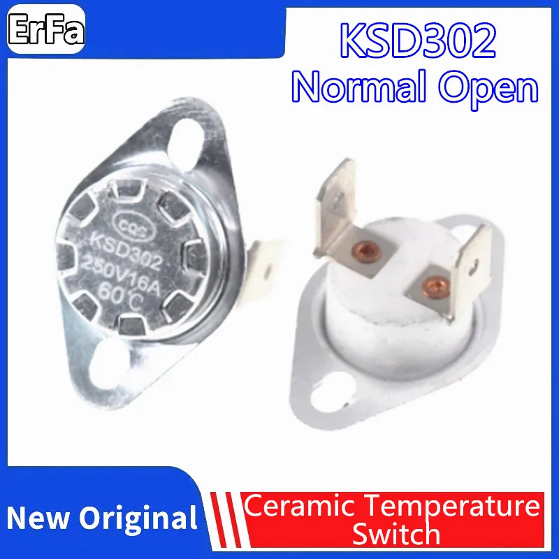 KSD302 Normal Open 16A 250V Ceramic KSD301 Temperature Switch Thermostat 90C 85C 80C 75C 70C 65C 60C 55C 50C 45C 40C