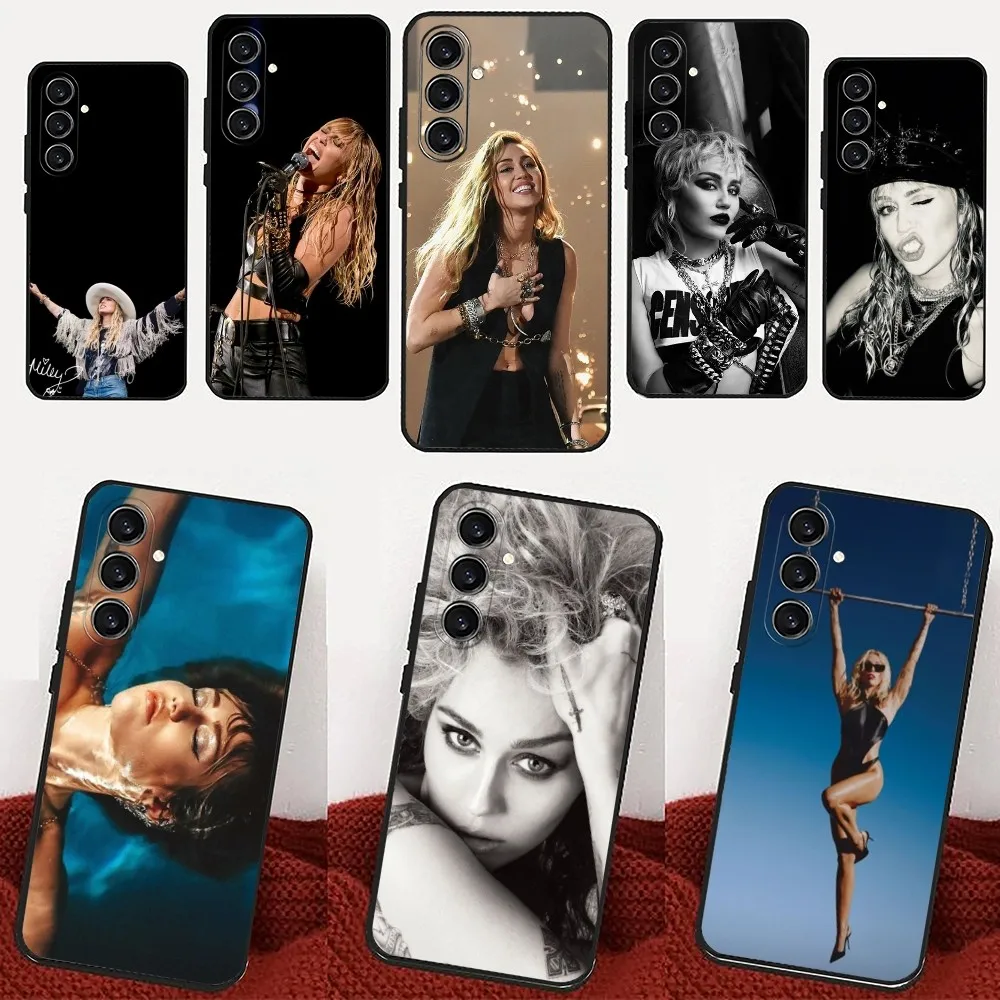 Singer M-Miley C-Cyrus Phone Case For Samsung Galaxy A13,21s,22,31,32,52,53,71,80,91 Black Soft Cover