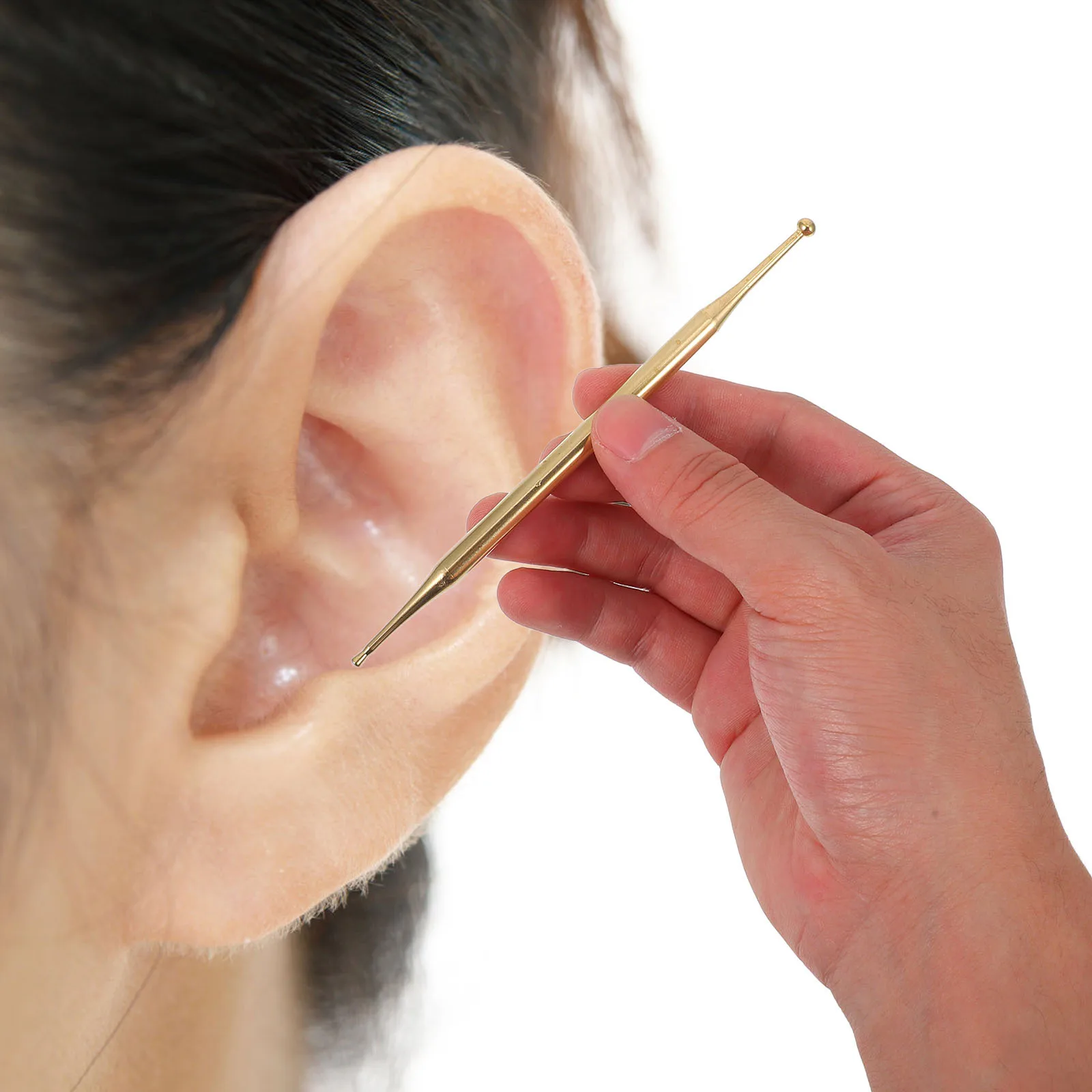 

Портативная ручка для акупрессуры с двойной головкой, медный зонд для ушей для эффективной терапии точки под давлением для тела, ушная ложка для удаления воска