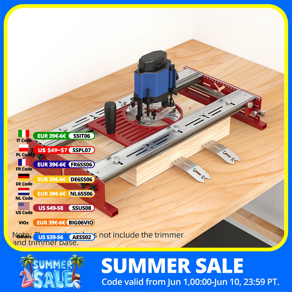 

ENJOYWOOD Rout-N-Plane Bench Top Board 65mm to 132mm Adjustable Trimming Router Base for Trimming Machine Workbench Base