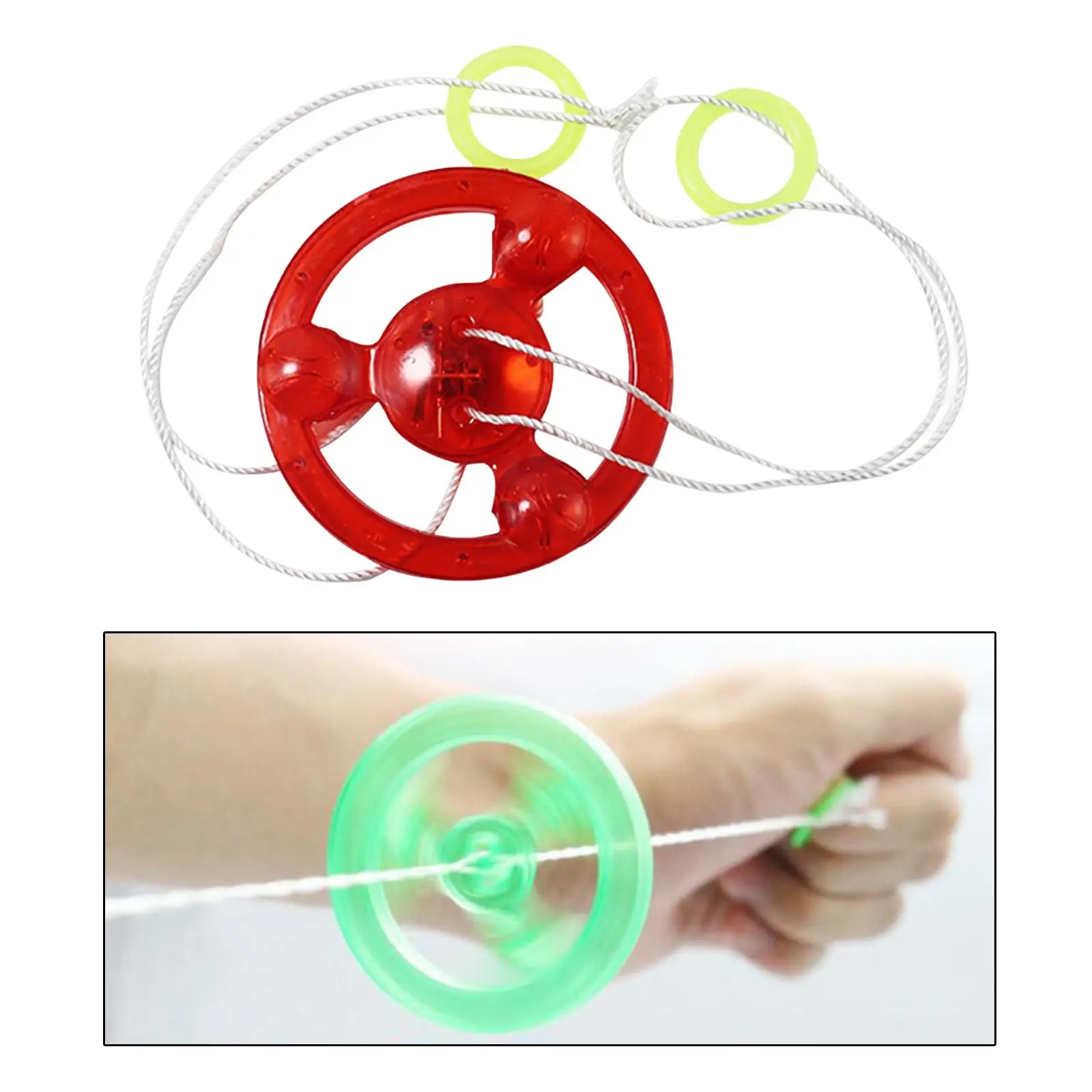 

1pcs Luminous Hand Pull Rope Flywheel Toy Novelty Child Flywheel Gyro Finger Training Toys Fidgest for Kids Classic toys Random