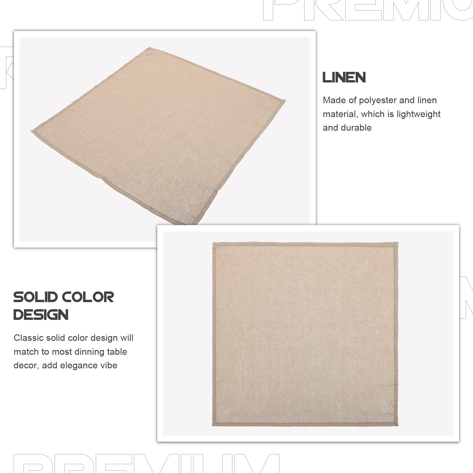 

Linen Cotton Napkins Solid Color Linen Dinner Napkins for Cocktail Party Hotel Banquet Reusable Table Cloth Napkin Decor
