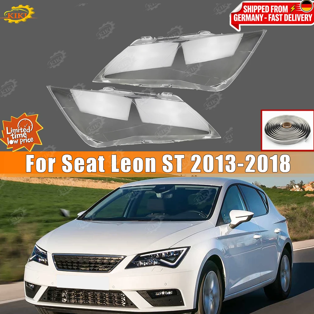 Automobil-Scheinwerfergehäuse, Acryl-Lampenschirm, DRL-Lampenabdeckung, passend für Seat Leon ST 2013 bis 2018, Ersatzzubehör