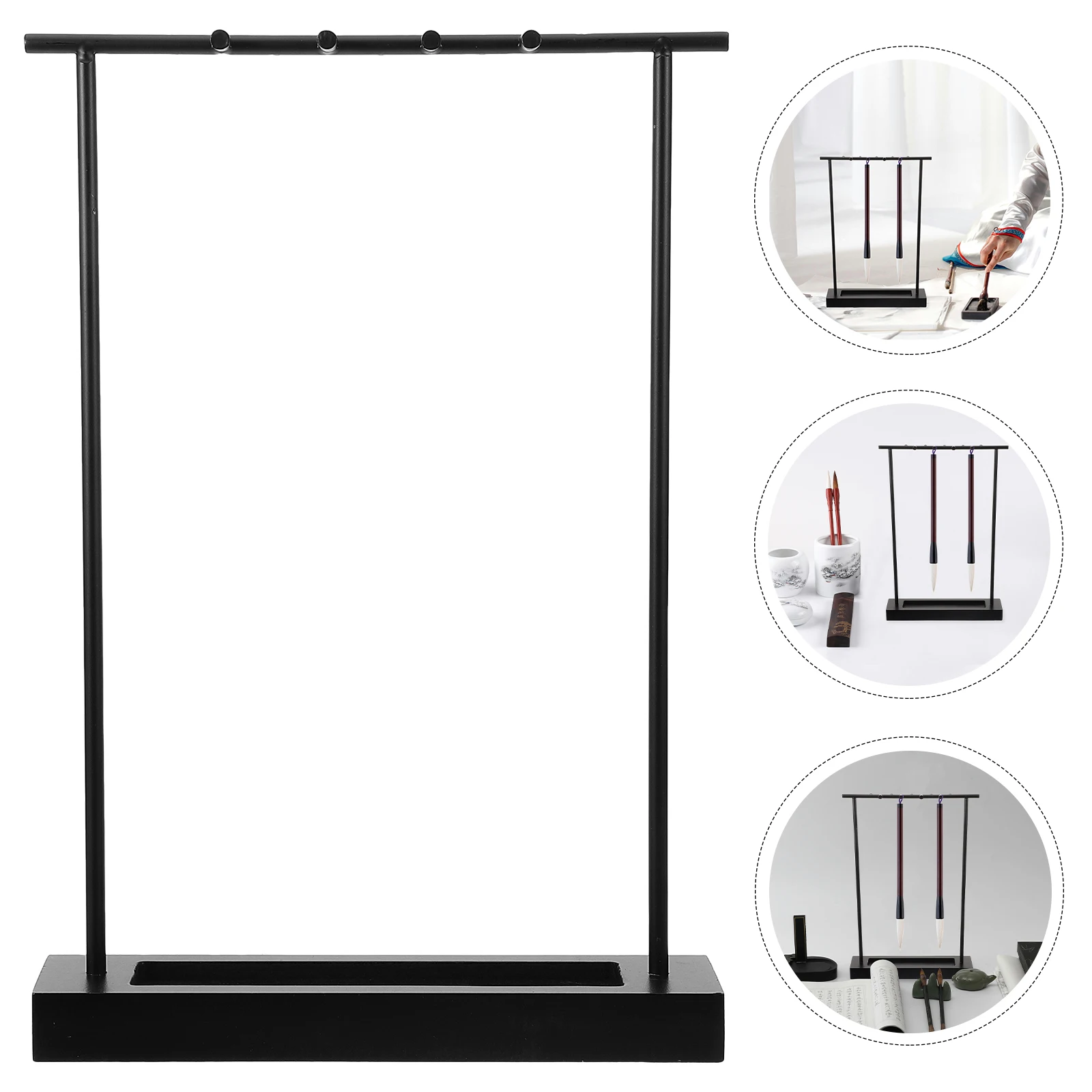 

Holder Calligraphy Storage Iron Multi-Functional Chinese Hanger Hanging Stand Pen Hanger Ink Brush Rack Desktop Organizer Iron