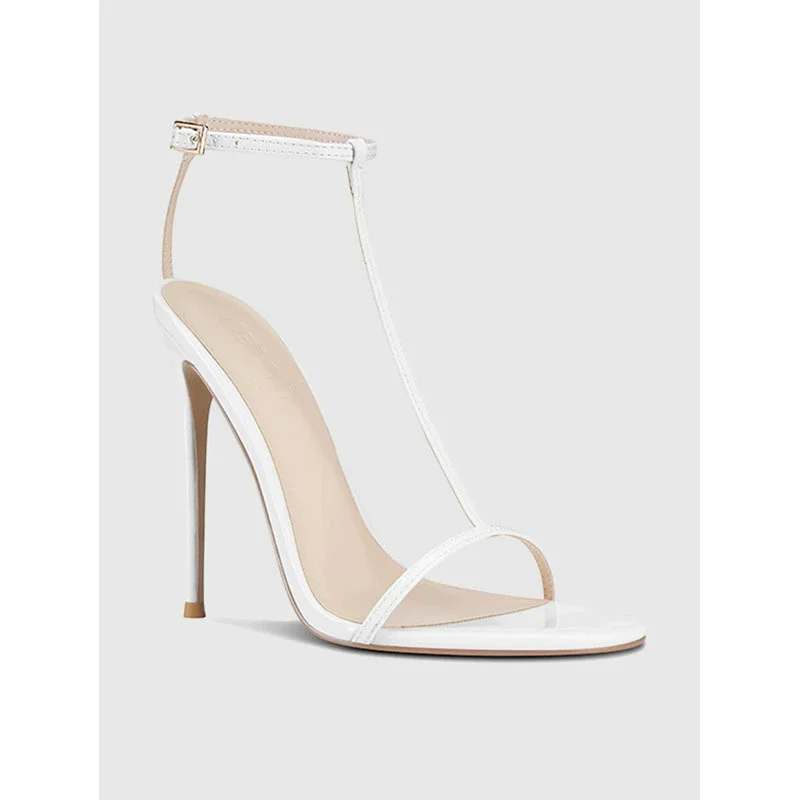 

Сандалии на тонком каблуке, новые летние сексуальные простые сандалии с круглым носком и Т-образной лентой, банкетное платье, женские сандалии большого размера по индивидуальному заказу