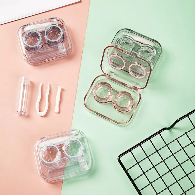 

1PC Transparent Contact Lenses Case Mini Portable Travel Contact Lens Box Beautiful Pupil Container Storage Case