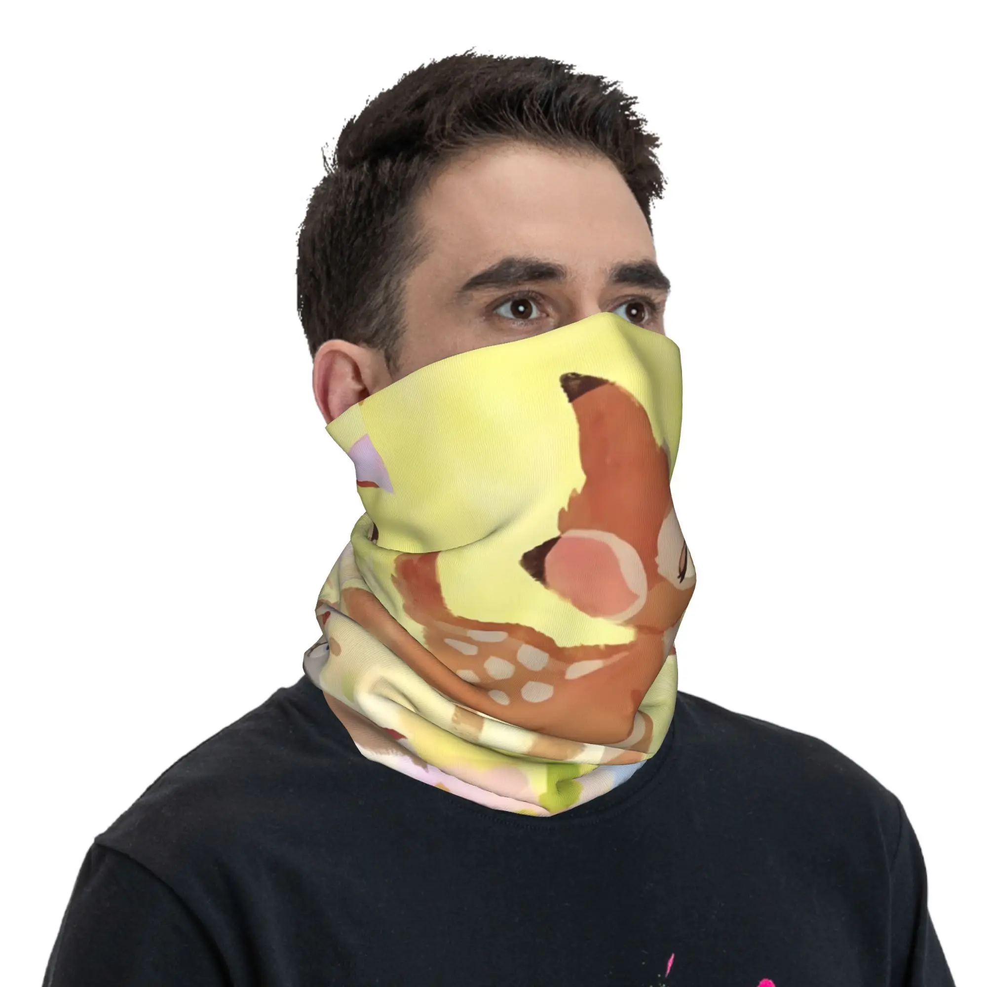 Personalizado bambi bandana pescoço gaiter proteção uv rosto cachecol capa feminino masculino impressão clássica animal bandana tubo balaclava