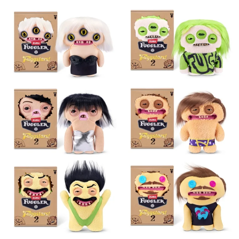 

Плюшевая игрушка Fuggler Fuggstars Meng Hollywood Second Gen: Уродливо-милый и забавный плюшевый монстр - идеальный подарок на праздник, гарантия качества