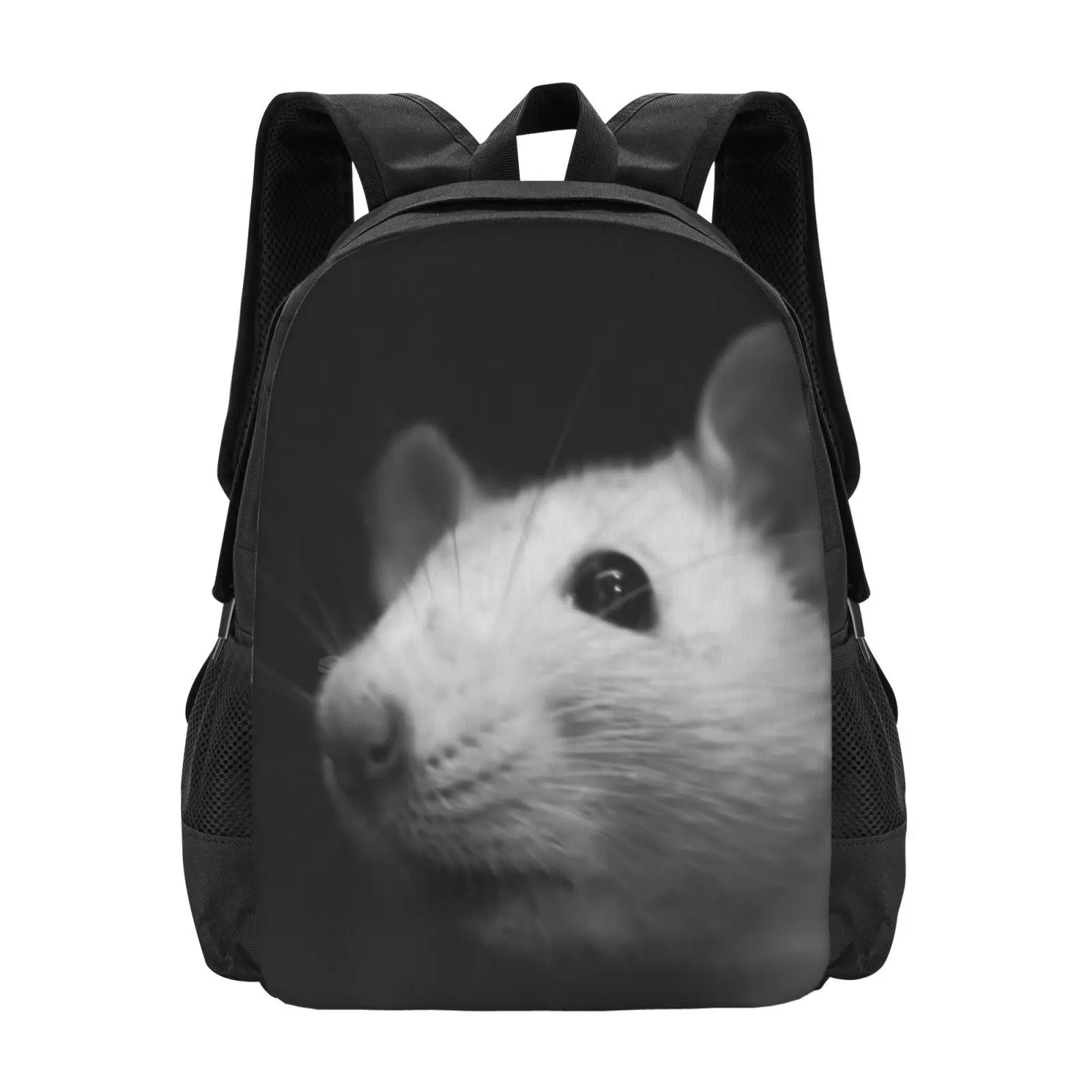 Stuart Smells Something School Bags For Teenage Girls Laptop Travel Bags Stuart Little Rat Animal Black White David Alexander