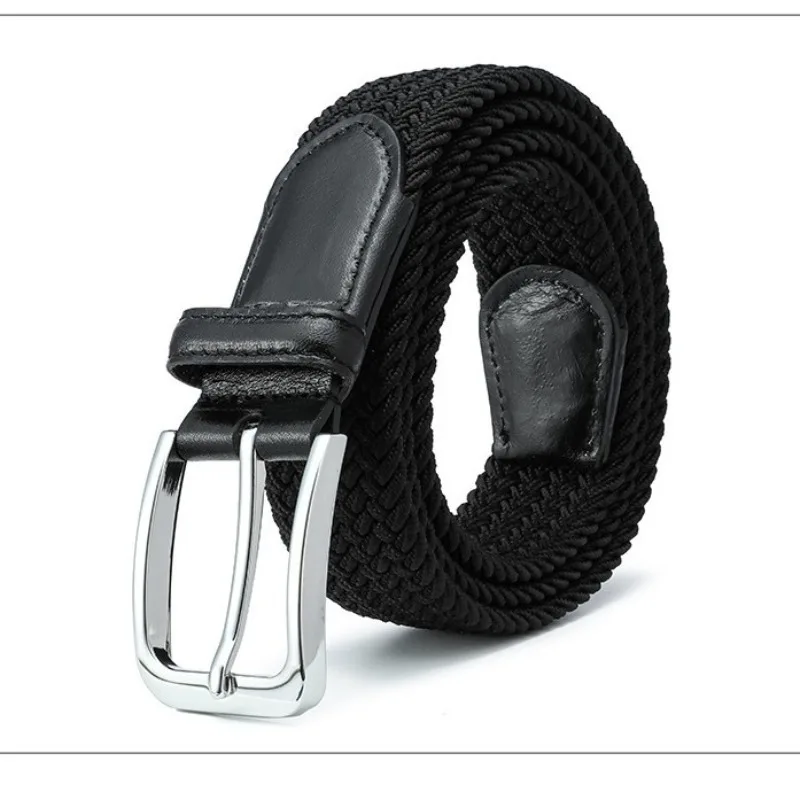 New Golf Men's Belt Breathable Elastic Woven Belt Men's and Women's Same Casual Sports No Punching High Quality Leather Belt