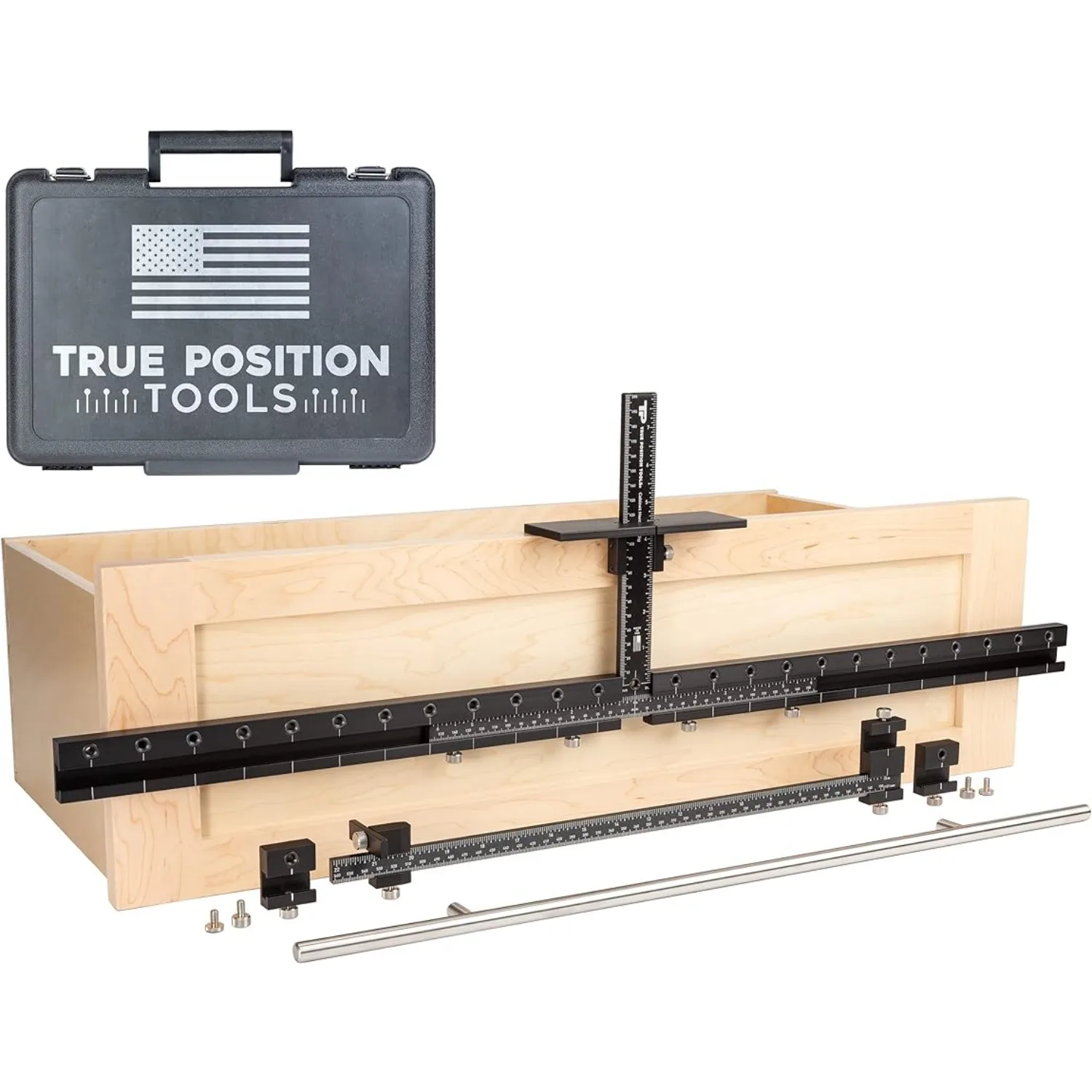 MAX Cabinet Hardware Jig - Install Long Pulls and Shelf Pin Holes - Made In USA - Hand Calibrated