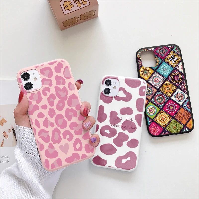 Leopard Plaid Black For Xiaomi Mi 11 10T Lite 11i POCO X3 NFC F3 M3 Redmi 10 Note 10 9 8 Pro 7 10S 9S 9T 8T 9C 9A Cover Cases