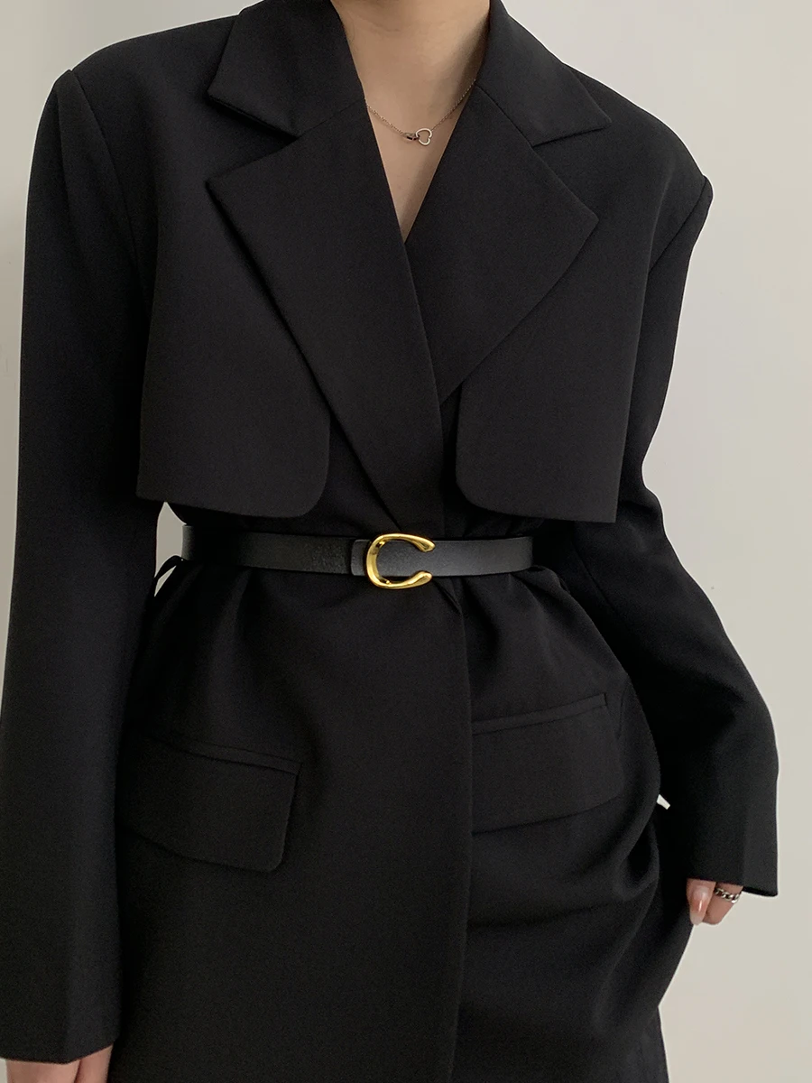 Leather Belt Women 2024 New High-End Black Decoration Simple And Versatile Leather Ins With Jeans Waist Width
