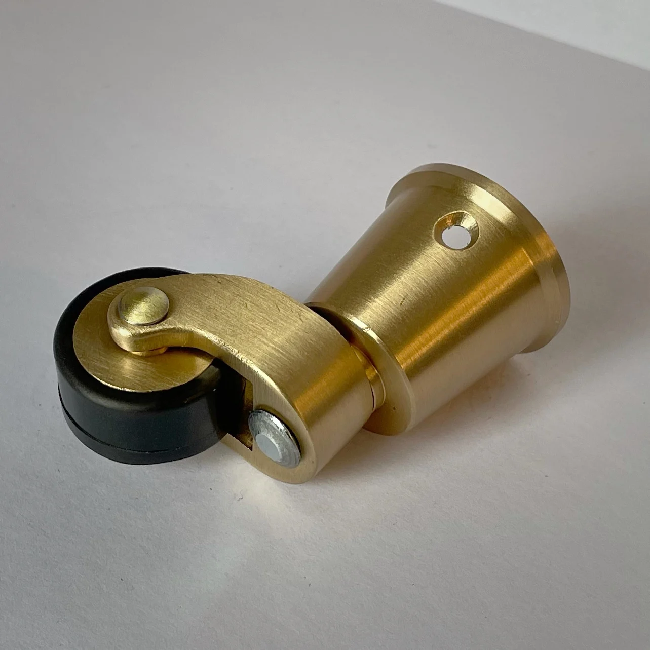 4PCS/Lot Vintage Brass Round Cup Casters, Swivel Wheel Casters with Black Rubber Ring for Furniture, 31mm Outer Diameter