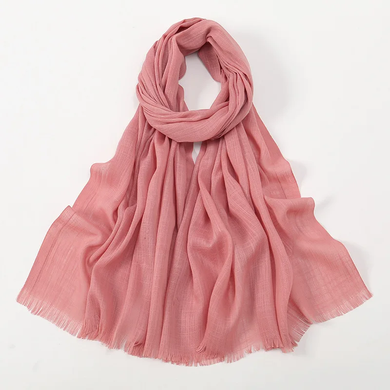 Soft Bamboo Cotton Scarf Women Girls Students Summer New Solid Color Scarves Lady Viscose Shawl Spring Female Wrap Shawls