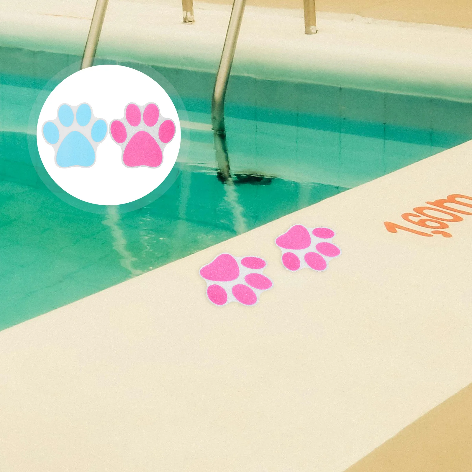 

10Pcs Anti Slip Diving Board Stickers Dog Paw Print Outdoor Pool Safety Decals Non Skid Waterproof Treads for Slip Prevention
