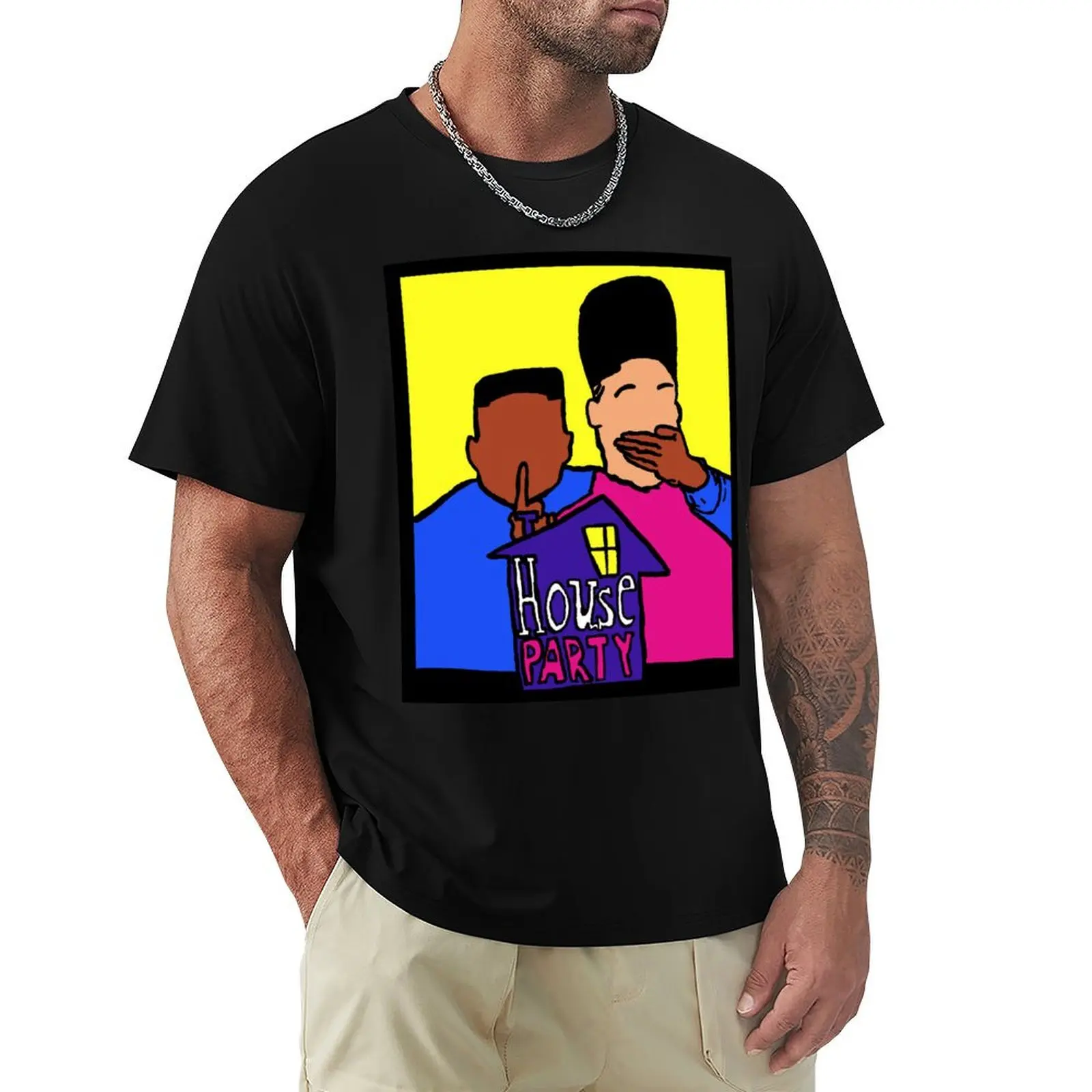 House Party T-Shirt Fashion Pattern Printed Tee Shirt