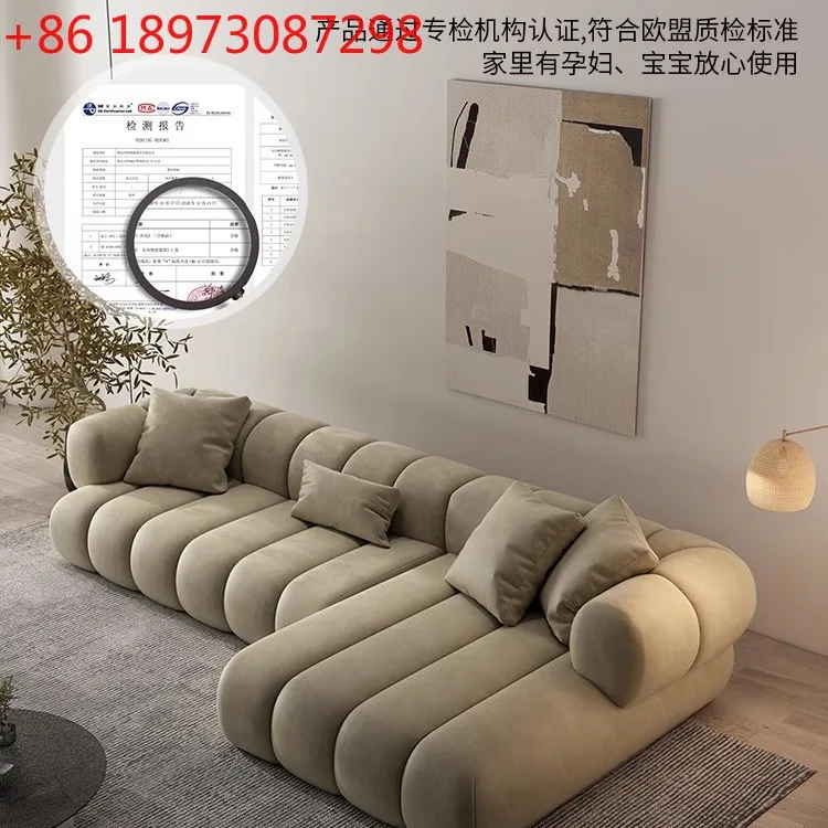 أريكة قماش كريمي رملية من وابي أريكة بثلاثة أشخاص بصف مستقيم ومفاتيح البيانو وأريكة كاتربيلر