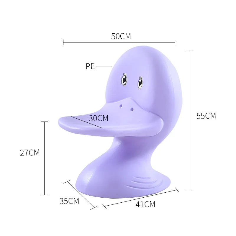 Stool creative animal shape floor ornament, living room decoration small childlike duck bill back chair