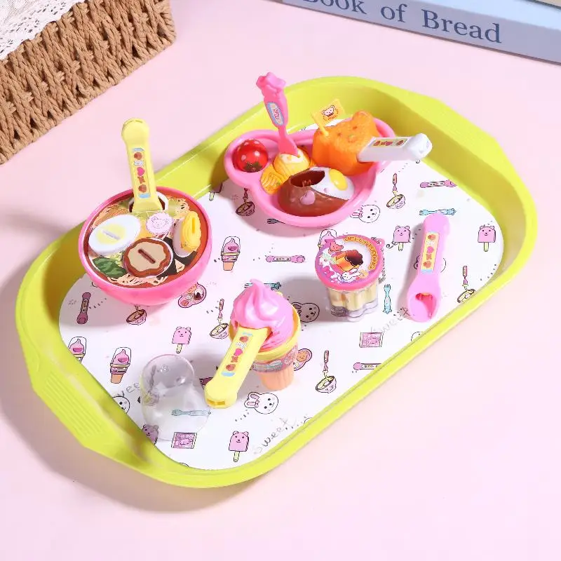 面白い模擬ディナープレート食品給餌おもちゃかわいいアイスクリームプリン弁当キットごっこ遊びおもちゃ子供のためのギフト