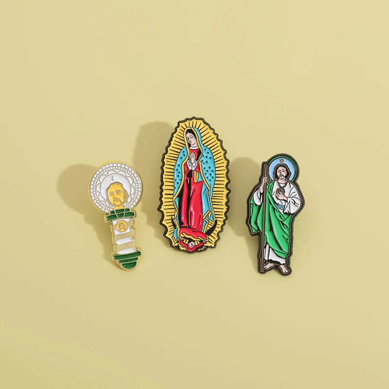 Saint Lady of Guadalupe Enamel Pins Creative Brooches Lapel Badge Golf Hat Clips Decorative Accessories Jewelry Gift for Friends
