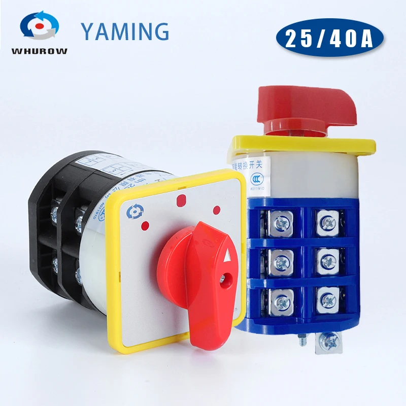 

25A 40A Changeover Switch LW5 Series Two/Three Positions Power Motor Control Rotary Cam Selector Silver Contact