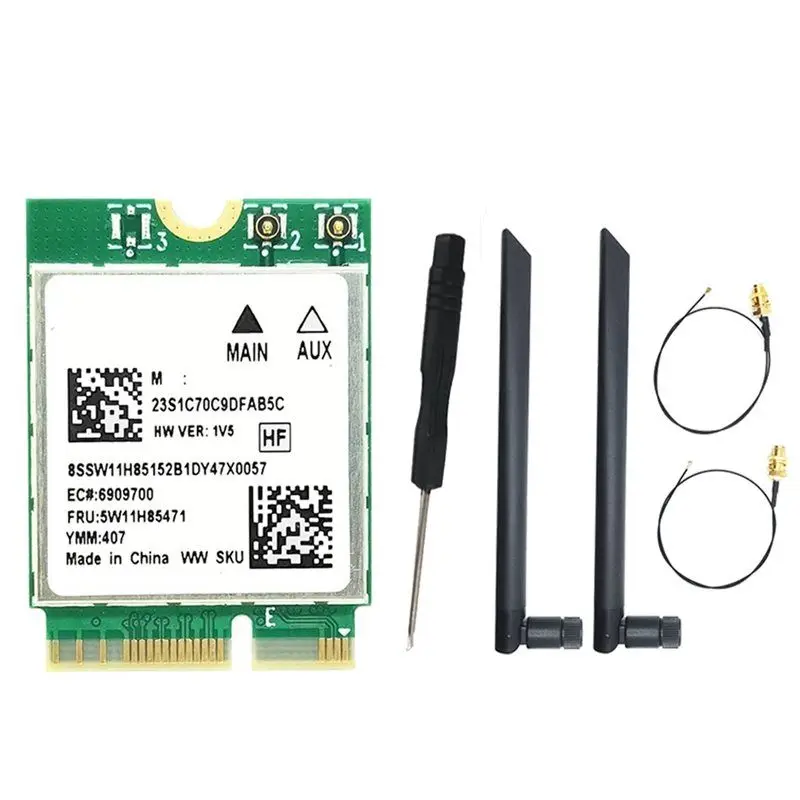 

Stylish-Wifi7 Card RTL8922AE 6338Mbps 2.4G/5G/6G Wifi Adapter Card+ Bluetooth5.4 M. 2 NGFF Wireless 8DB Antenna For Win10/For Wi