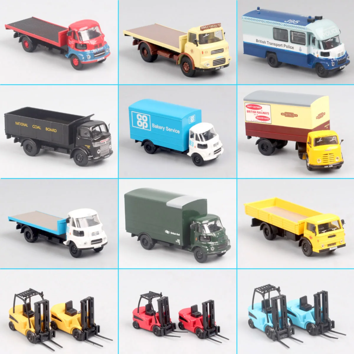 BB Base Giocattolo Scala 1/76 Calibro OO Leyland Van Commer 2 Albion Camion a pianale Camion Carrello elevatori ferroviari britannici Karrier Bantam Modello di auto