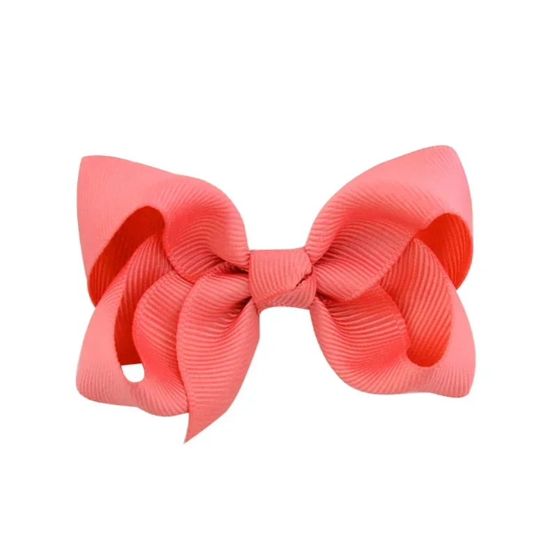 1Piece 3Inches Grosgrain Ribbon Bows Hair Clip for Kids Girls Solid Color Bowknot Classic Bubble Bow Hairpins Hair Accessories