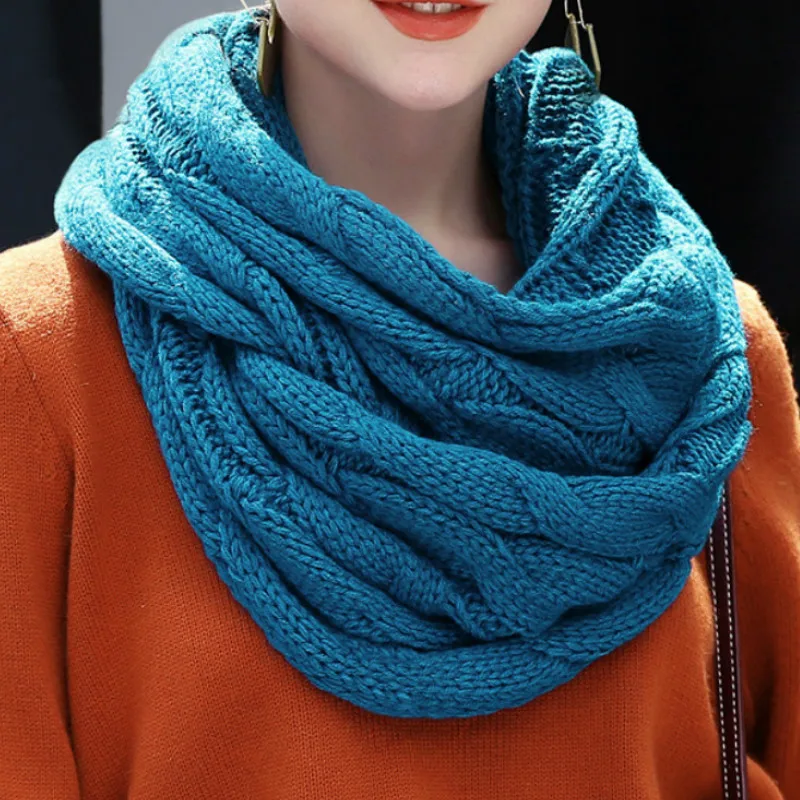 Fashion Knitted Snood Scarf Warm Winter Women Scarf Cashmere Snud For Women Scarf Infinity Scarves Neck Circle Ring Scarf 2021