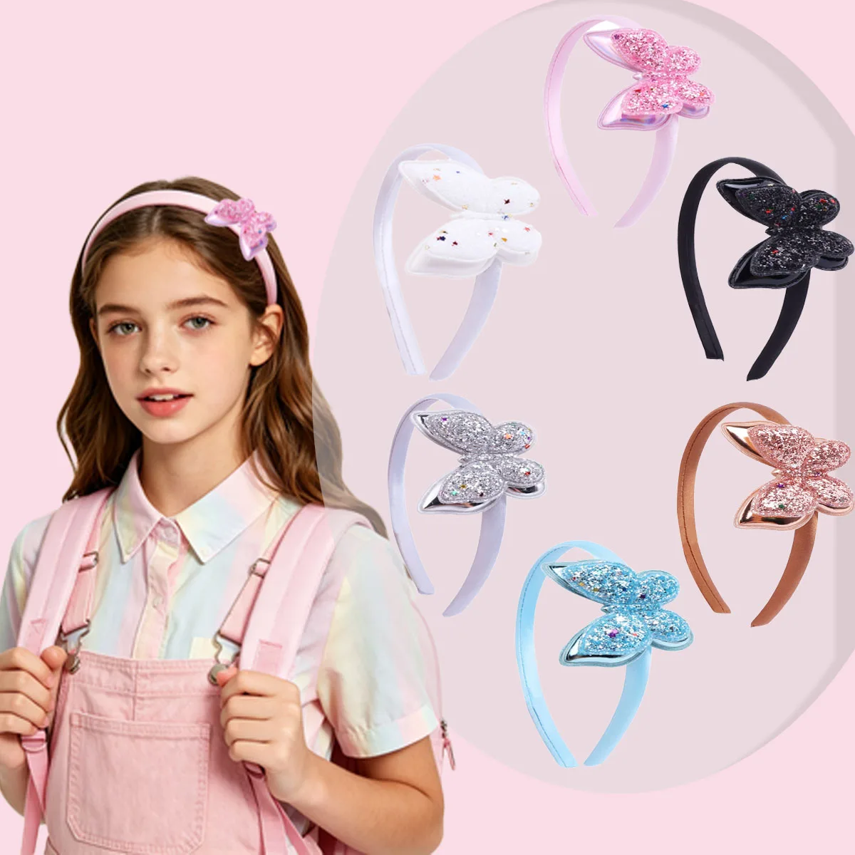 

Glitter Bow Headband, Cute Sequin Hair Hoop Daily Party Hair Accessories, 6 Colors Fashion Hair Headwear for Teen Girls