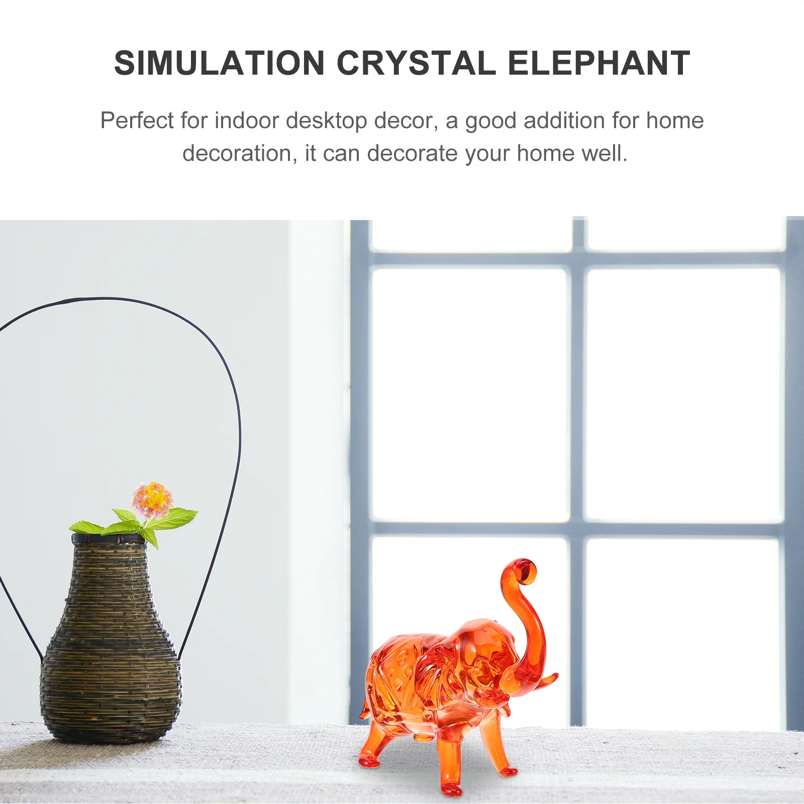 

Delicate Crystal Elephant Desktop Accent Creative Artwork for Home Party Decor Crystal Elephant Home Decor Photo Prop